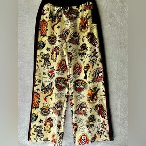 Ed Hardy Women Tatto Ary Track Pants Size Small Y2K Panther Skull Tiger